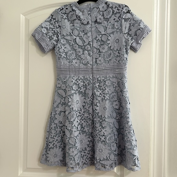 Elegant blue  Lace Short Sleeve Dress size S/M? - Picture 10 of 14